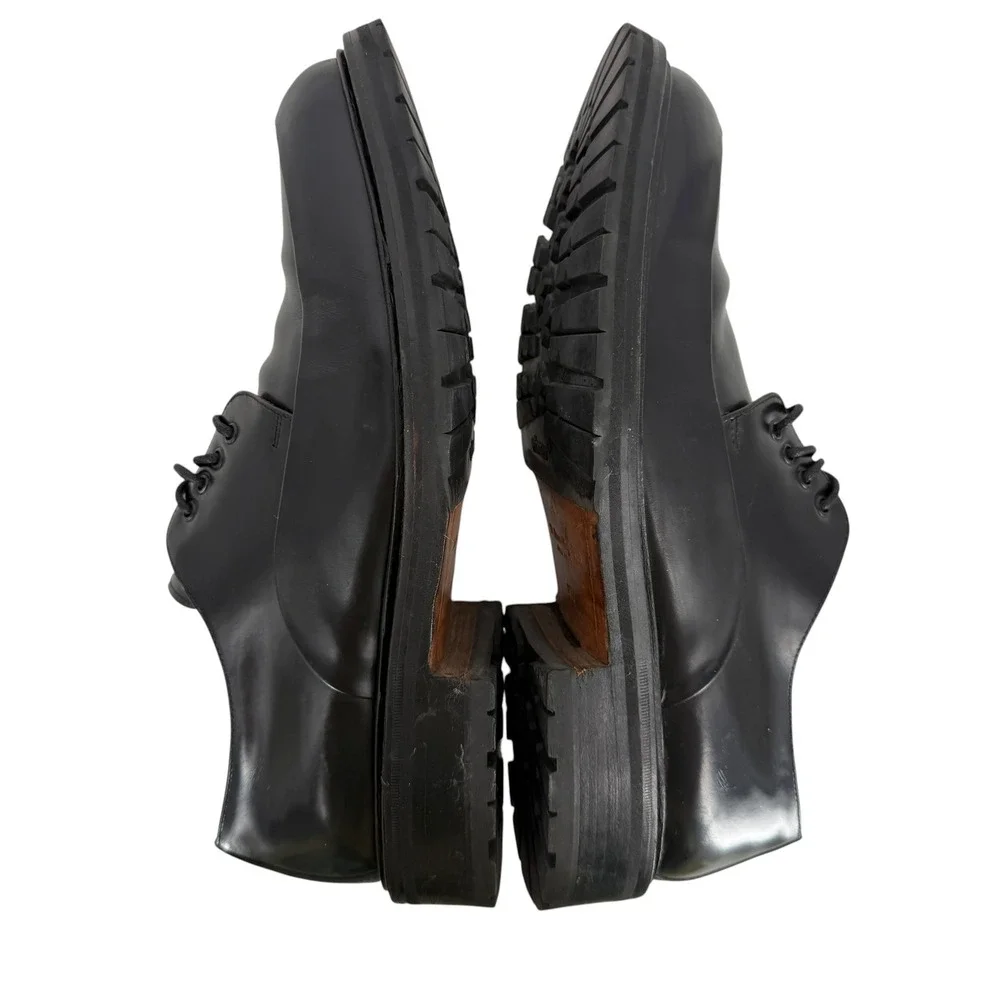 To Boot New York Apron Toe Derby Shoes Men 10.5 Black Leather Chunky Lug Sole